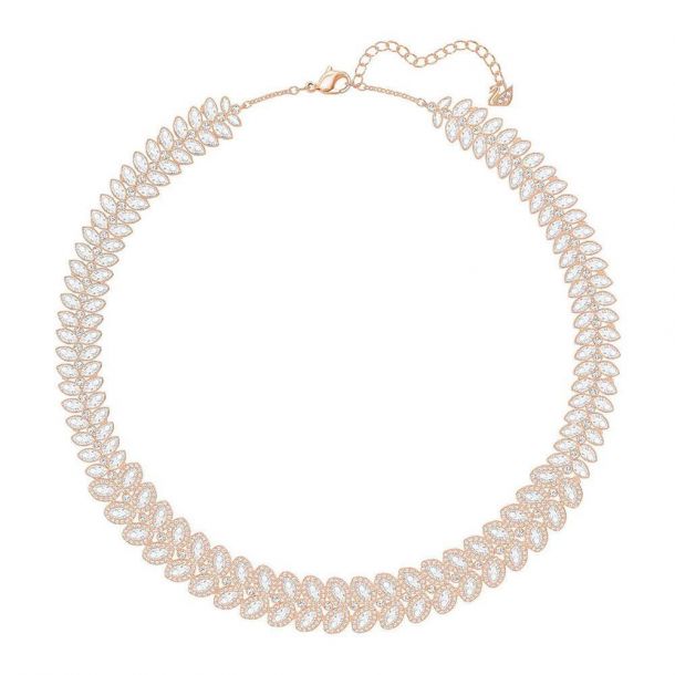Swarovski Crystal Baron Rose Gold Plated Statement Necklace REEDS Jewelers