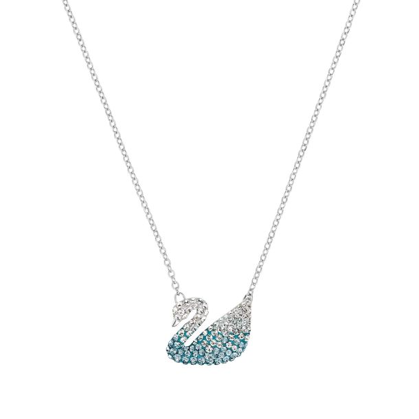 Swarovski swan necklace blue outlet
