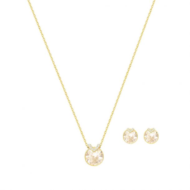 Swarovski Crystal Brown Bella V Necklace Set | REEDS Jewelers