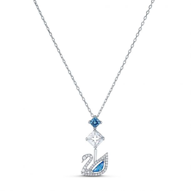 wagon controleren Alice Swarovski Crystal Dazzling Swan 125th Anniversary Blue Rhodium-Plated Pendant  Necklace | REEDS Jewelers