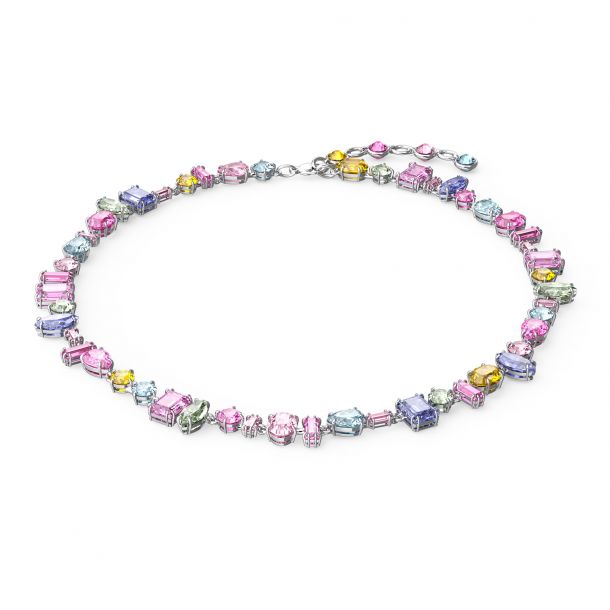 Swarovski Crystal Gema Rhodium-Plated Multicolor Necklace | REEDS Jewelers