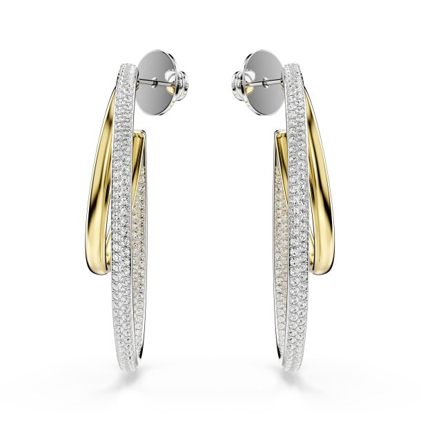 Swarovski Crystal Hyperbola Two-Tone Hoop Earrings