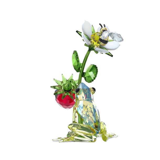 Swarovski Crystal Idyllia Frog Bee and Strawberry Figurine | REEDS