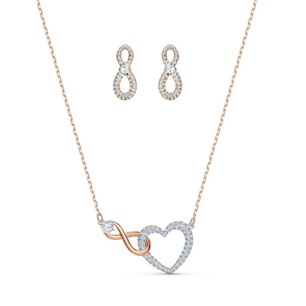 Swarovski Crystal Infinity Heart Earrings and Necklace Set REEDS