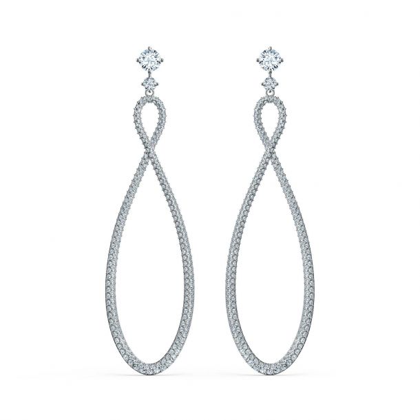 Swarovski Crystal Infinity Long Drop Earrings REEDS Jewelers