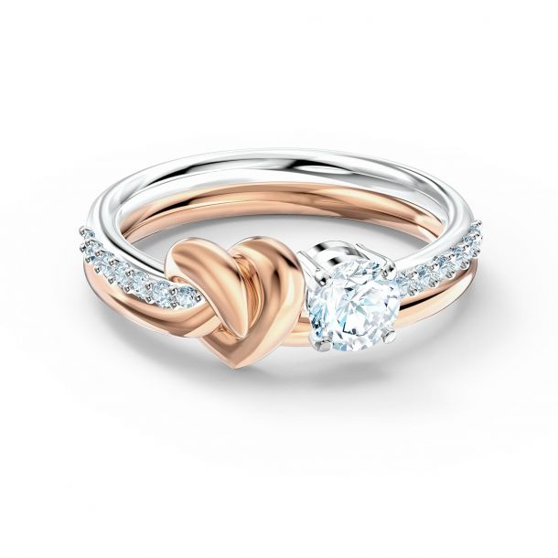 Swarovski double top heart ring