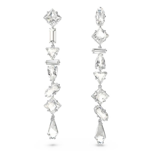 Swarovski Crystal Mesmera Rhodium Plated White Drop Earrings REEDS Swarovski Crystal Mesmera Rhodium Plated White Drop Earrings REEDS