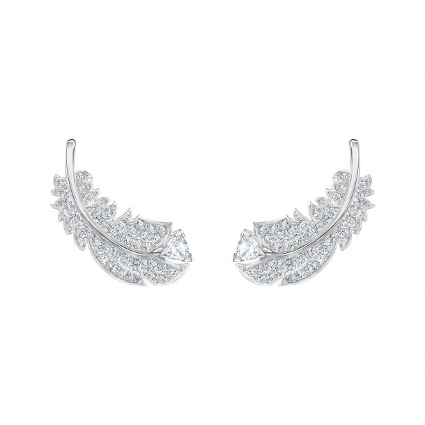 Swarovski crystal feather clearance earrings
