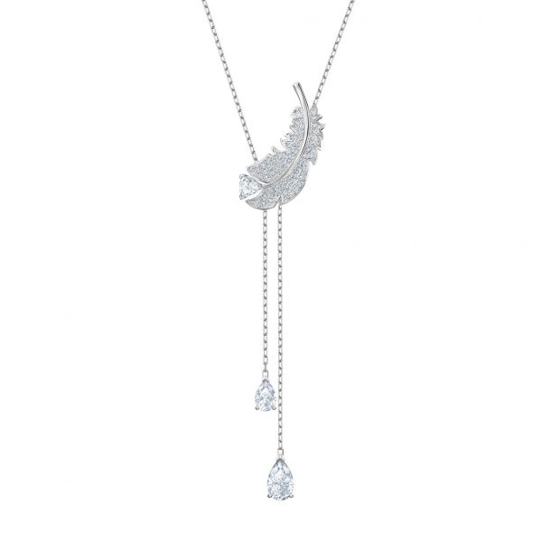 Swarovski feather top necklace