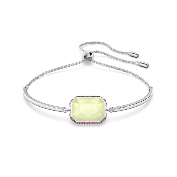 Swarovski Crystal Orbita Rhodium-Plated Octagon Bangle