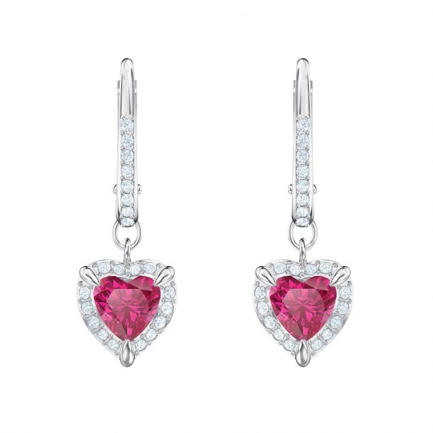 Swarovski red heart earrings sales