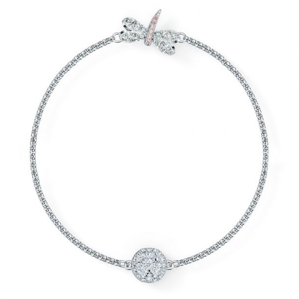 Swarovski Crystal Remix Collection Dragonfly Rhodium-Plated Strand Bracelet