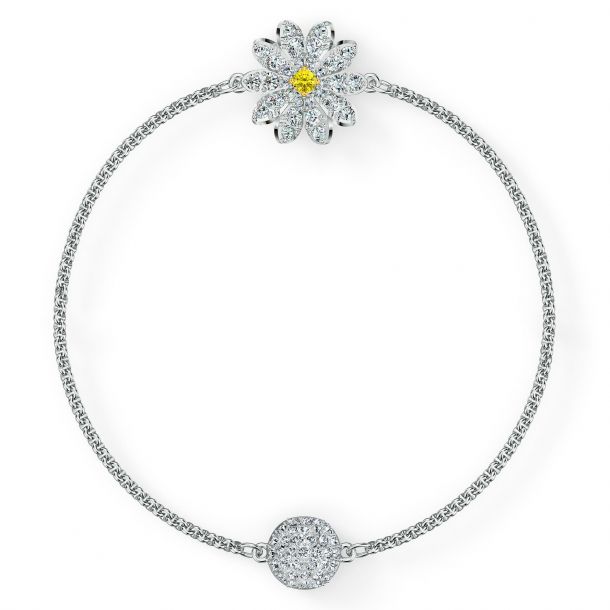 Swarovski Crystal Remix Collection Flower Rhodium Plated Strand
