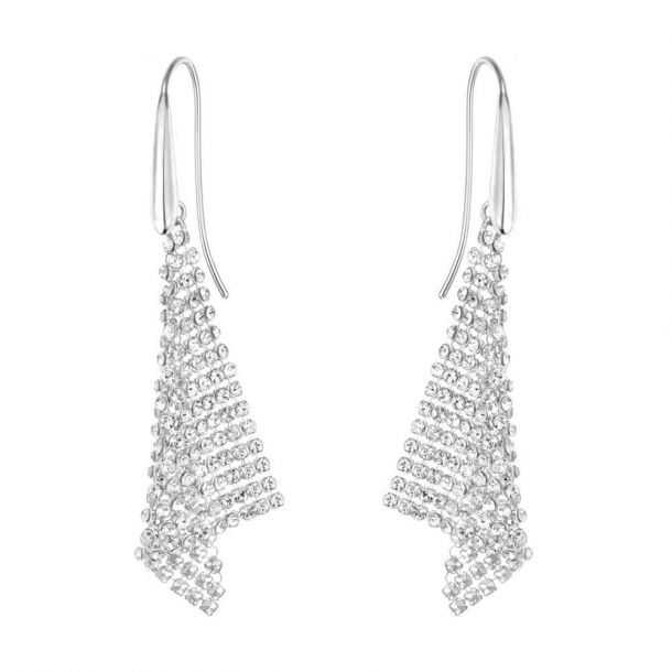 Swarovski Crystal Silver Tone Fit Small Pierced Earrings