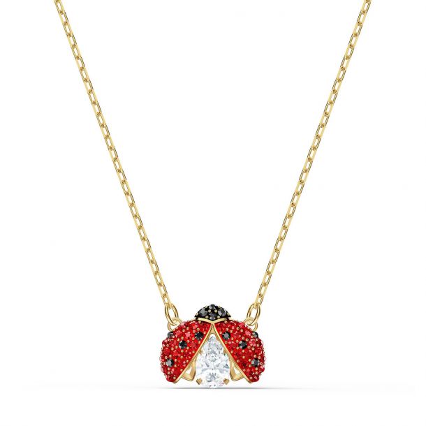 Swarovski Crystal Sparkling Dance Ladybug Pendant Necklace