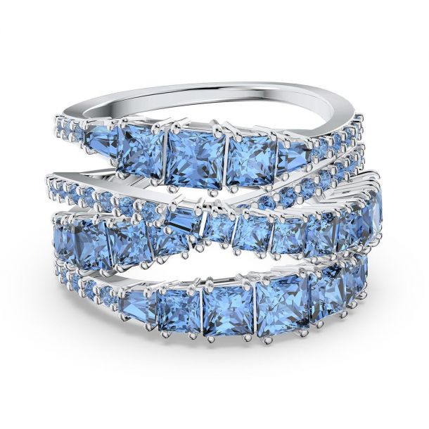 Swarovski Crystal Twist Wrap Ring Blue