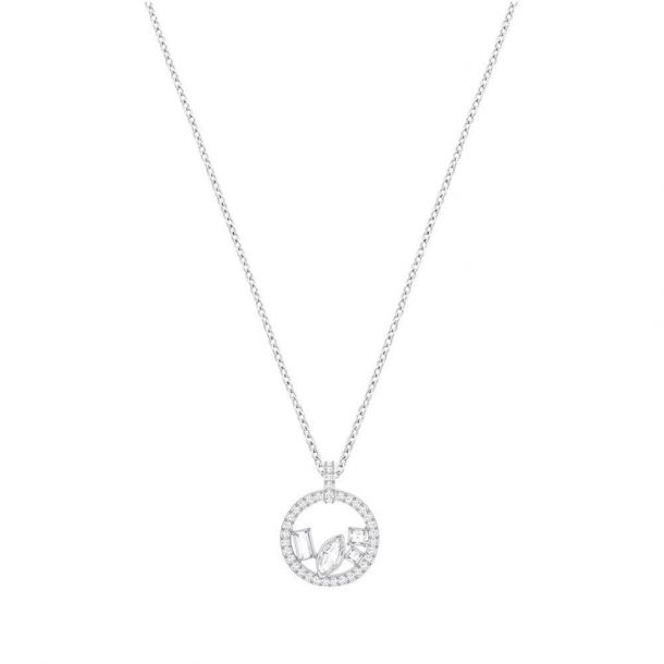 Swarovski Crystal White Henrietta Rhodium-Plated Necklace | REEDS Jewelers