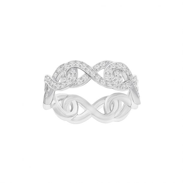 Swarovski Crystal White Infinity Rhodium Plated Ring Size 8 REEDS Jewelers