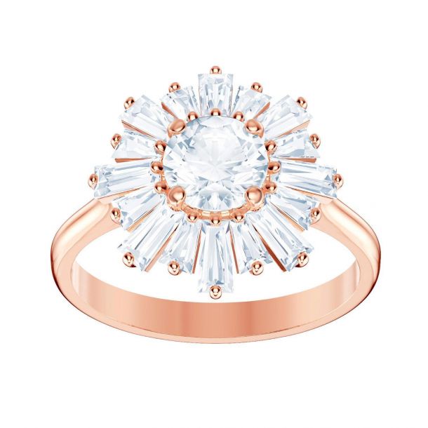 Swarovski Crystal White Sunshine Rose Gold Tone Ring Size 7 REEDS Jewelers