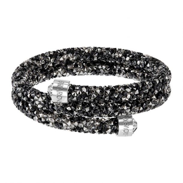 Swarovski Dark Crystal Double Crystaldust Bangle REEDS Jewelers
