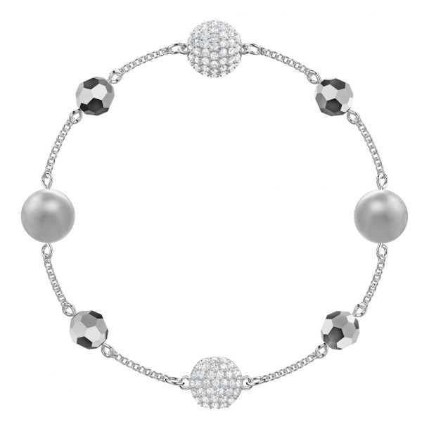Swarovski Remix Collection Rhodium Plated Mixed Crystal Pearl Strand