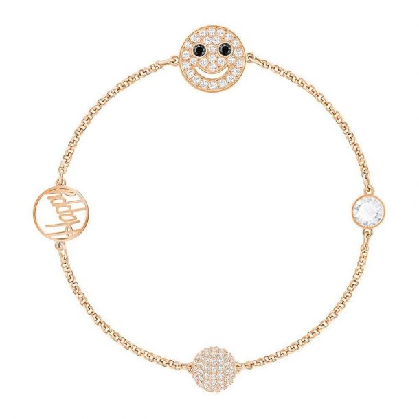 Swarovski Remix Collection Rose Gold Plated Smiling Face Strand REEDS Jewelers