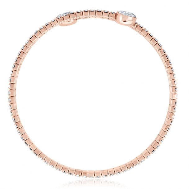Swarovski Twisty Drop Bangle Rose Gold Tone REEDS Jewelers