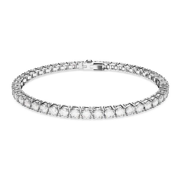 Swarovski Zirconia Matrix White Round Cut White Rhodium Plated