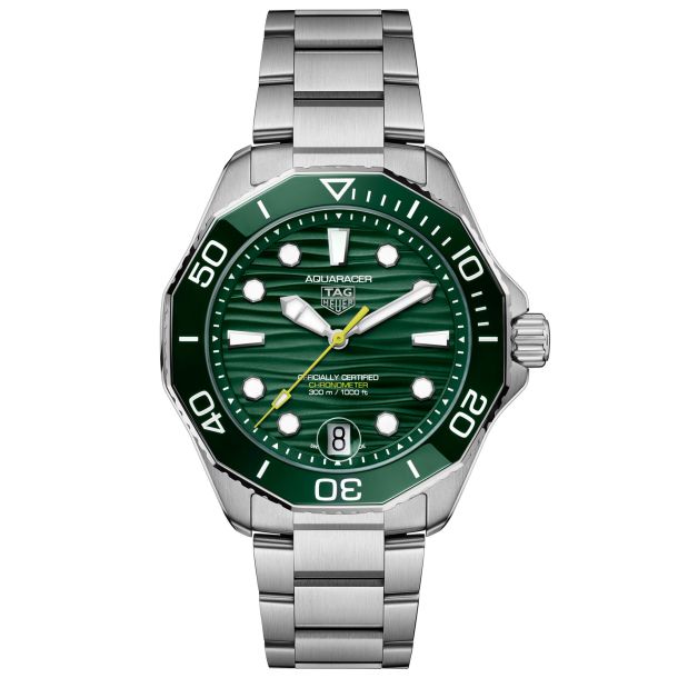 TAG Heuer AQUARACER Professional 300 Date Automatic Green Dial Stainless Steel Watch 42mm WBP5116.BA0013