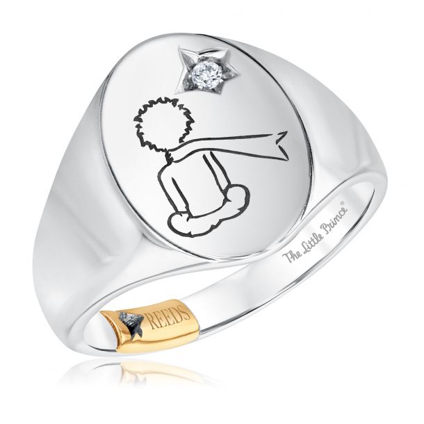 The Little Prince Diamond Accent Boy Sterling Silver Signet Ring REEDS Jewelers