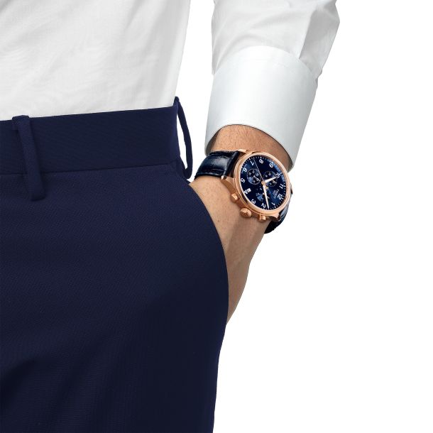 Tissot Chrono XL Classic Blue Leather Strap Watch 45mm T1166173604200 REEDS Jewelers