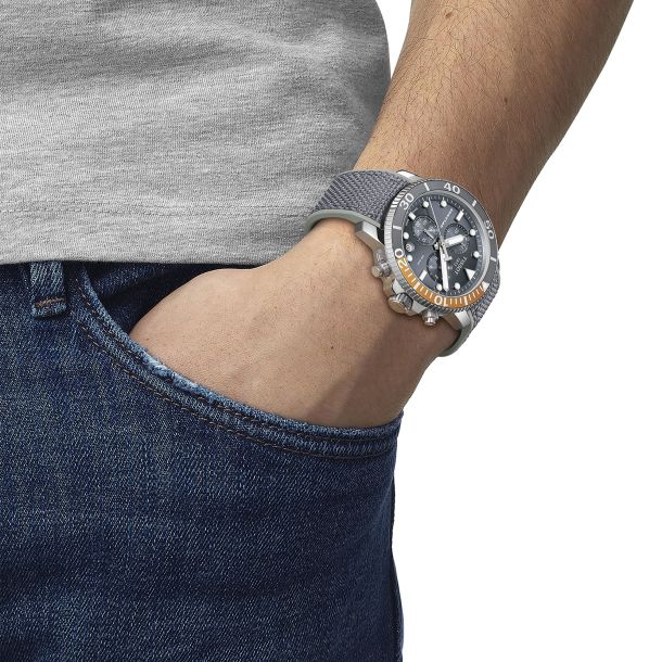 Tissot Seastar 1000 Chronograph Quartz Grey Dial Grey Fabric Strap 