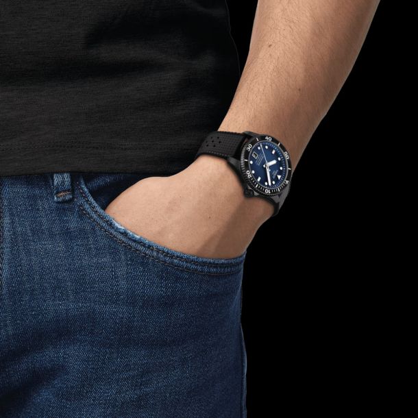 Tissot seastar blue rubber strap on sale