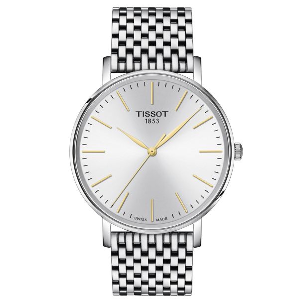 Tissot T Classic Everytime Gent Silver Tone Dial and Stainless Steel Bracelet Watch 40mm T1434101101101