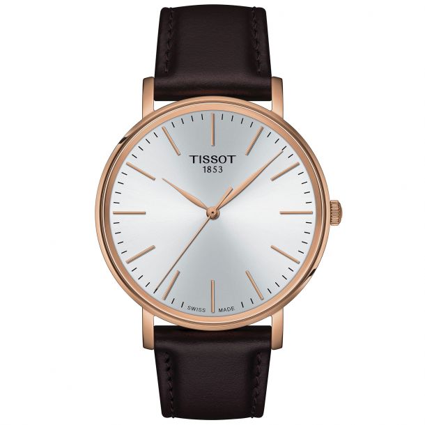 Tissot T Classic Everytime White Dial Brown Leather Strap Bracelet 40mm T1434103601100