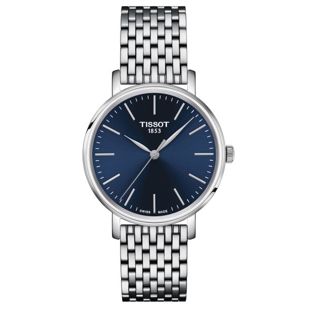 Tissot T Classic Everytime Lady Blue Dial and Stainless Steel Bracelet Watch 34mm T1432101104100