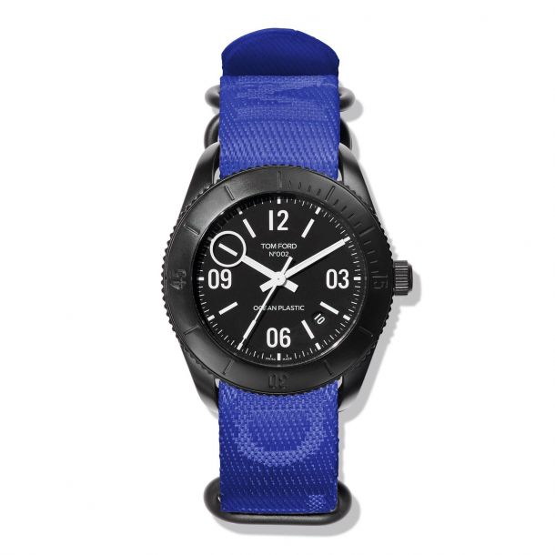 Tom Ford 002 Ocean Plastic Sport Automatic Blue Jacquard