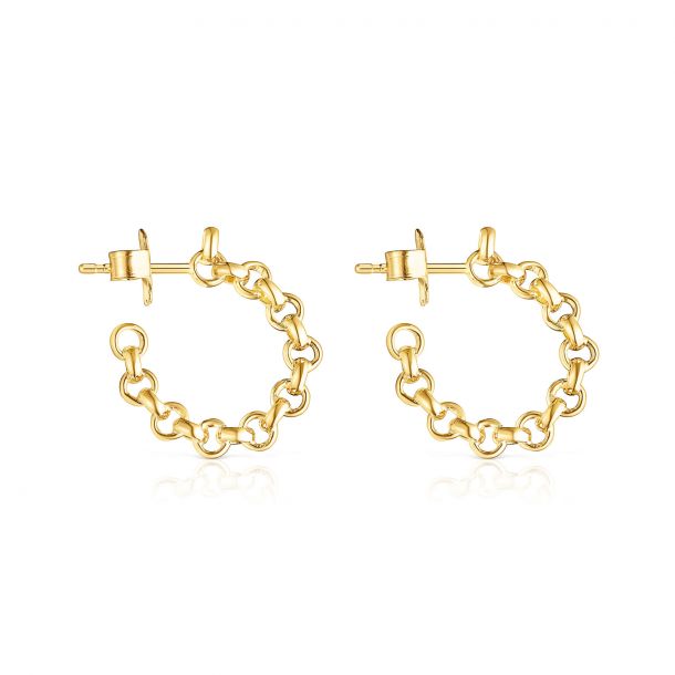 TOUS Calin Yellow Gold-Plated Hoop Earrings | REEDS Jewelers