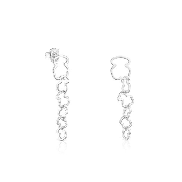 TOUS Carrusel Sterling Silver Bear Motif Drop Earrings REEDS Jewelers