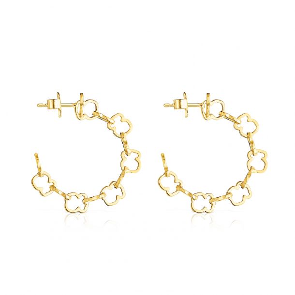 TOUS Carrusel Yellow Gold-Plated Motif Hoop Earrings | REEDS Jewelers