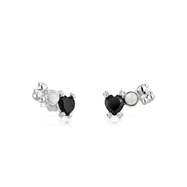 TOUS Color Pills Heart-Shaped Onyx and Mother of Pearl Sterling Silver Stud  Earrings | REEDS Jewelers