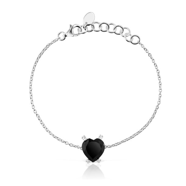 TOUS Color Pills Heart-Shaped Onyx Sterling Silver Bracelet - 7 Inch |  REEDS Jewelers