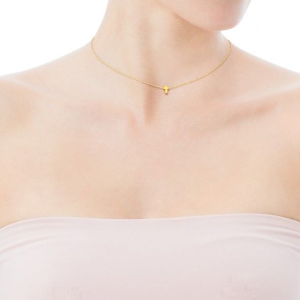 TOUS Cross Yellow Gold Necklace REEDS Jewelers