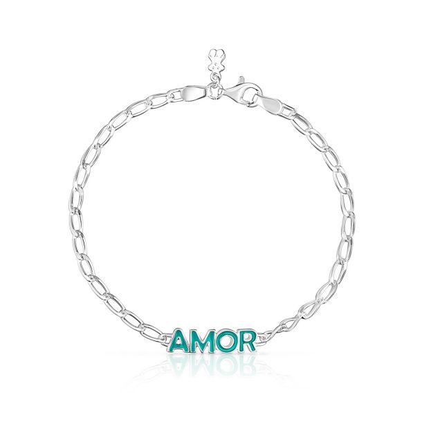 TOUS Crossword Amor Sterling Silver and Blue Enamel Bracelet | REEDS  Jewelers