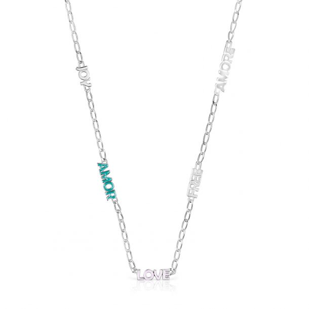 TOUS Crossword Sterling Silver Amor Necklace | REEDS Jewelers