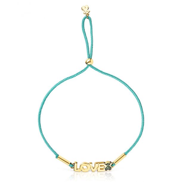 TOUS Crossword Yellow Gold-Plated and Chrome Diopside Love ...