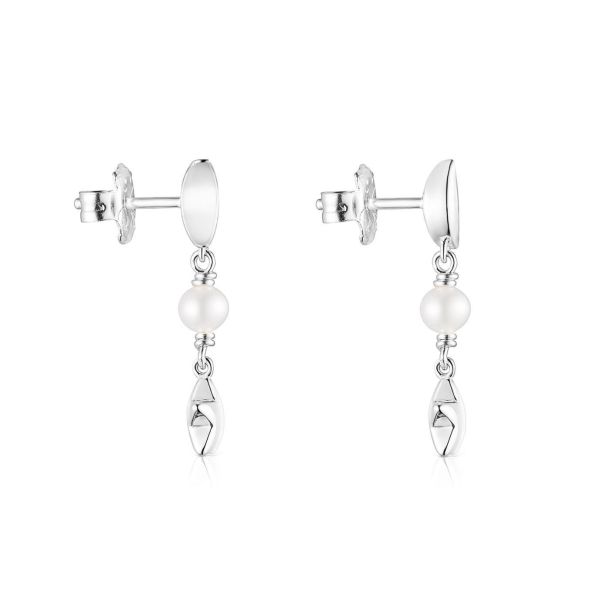TOUS Magic Nature Moon, Star, and Pearl Sterling Silver Earrings | REEDS  Jewelers