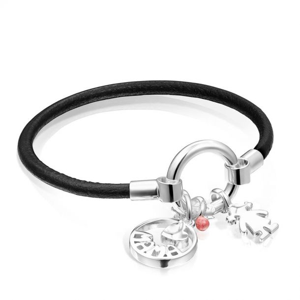 TOUS Mama Black Leather Bracelet