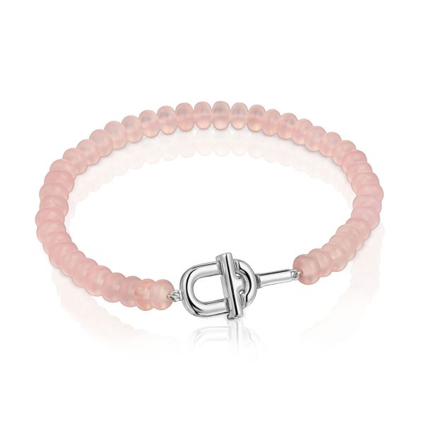 TOUS Manifesto Pink Chalcedony Sterling Silver Bracelet | REEDS Jewelers