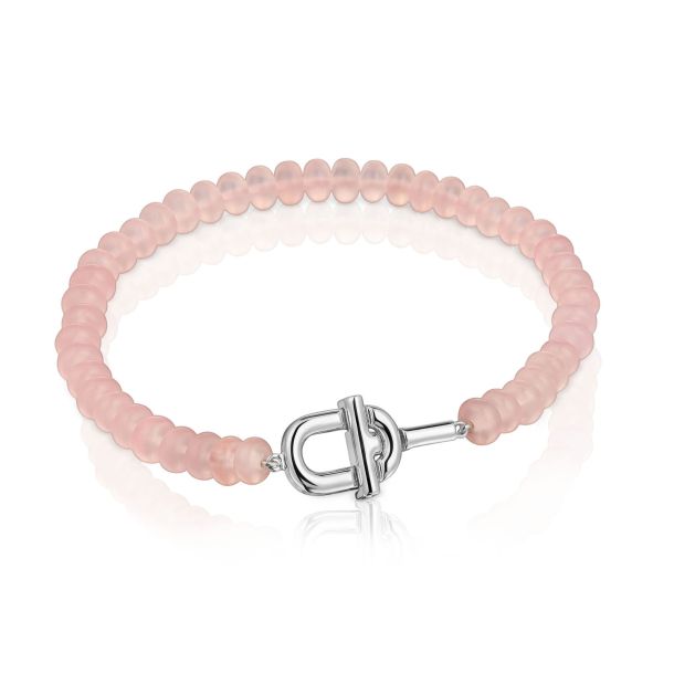 TOUS Manifesto Pink Chalcedony Sterling Silver Bracelet REEDS